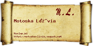 Motoska Lívia névjegykártya
